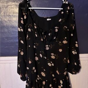 Floral Black Dress